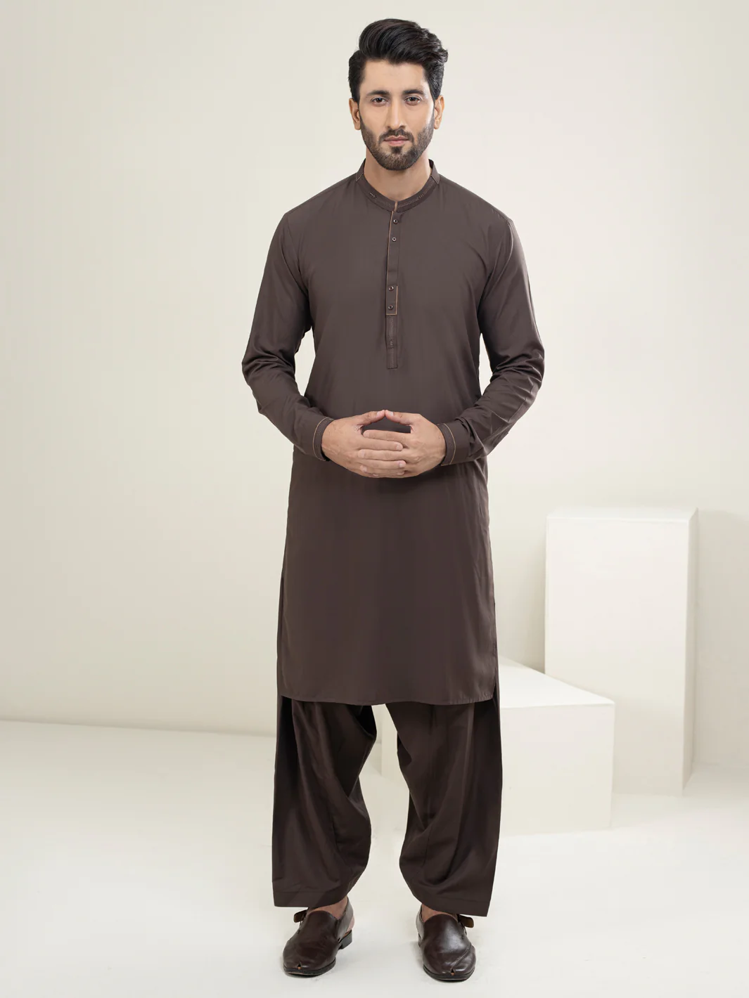 Brown Kameez Shalwar - AL-KS-2967