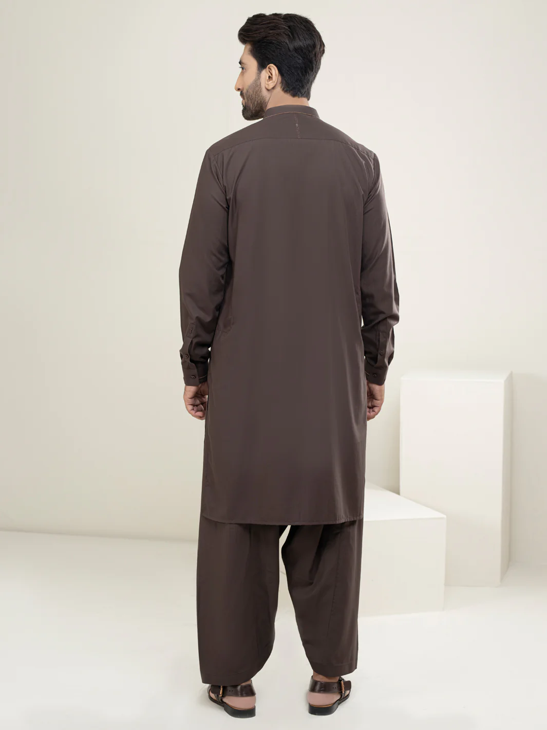 Brown Kameez Shalwar - AL-KS-2967 - Image 2