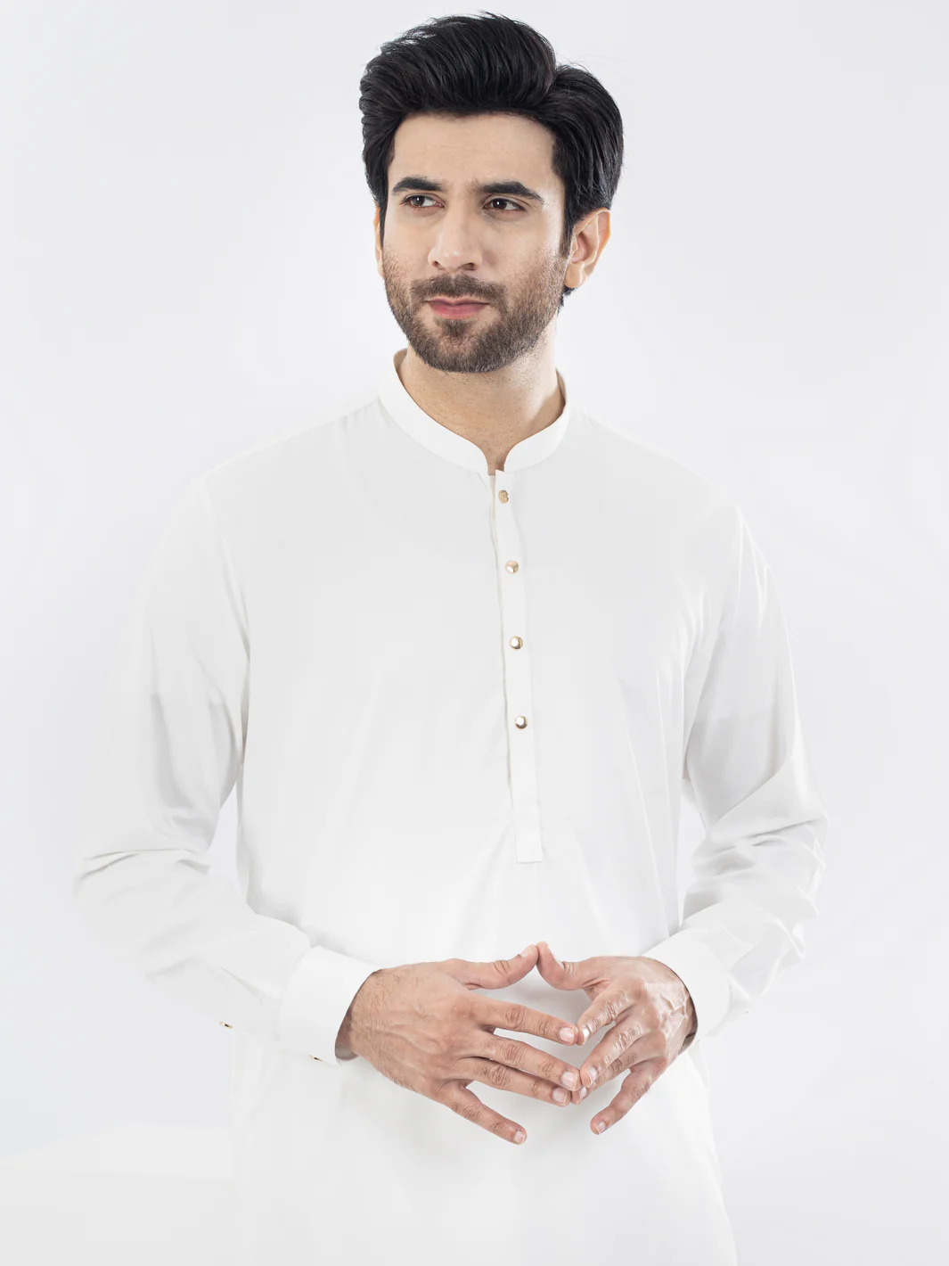 White Kameez Shalwar - AL-KS-2970A - Image 3