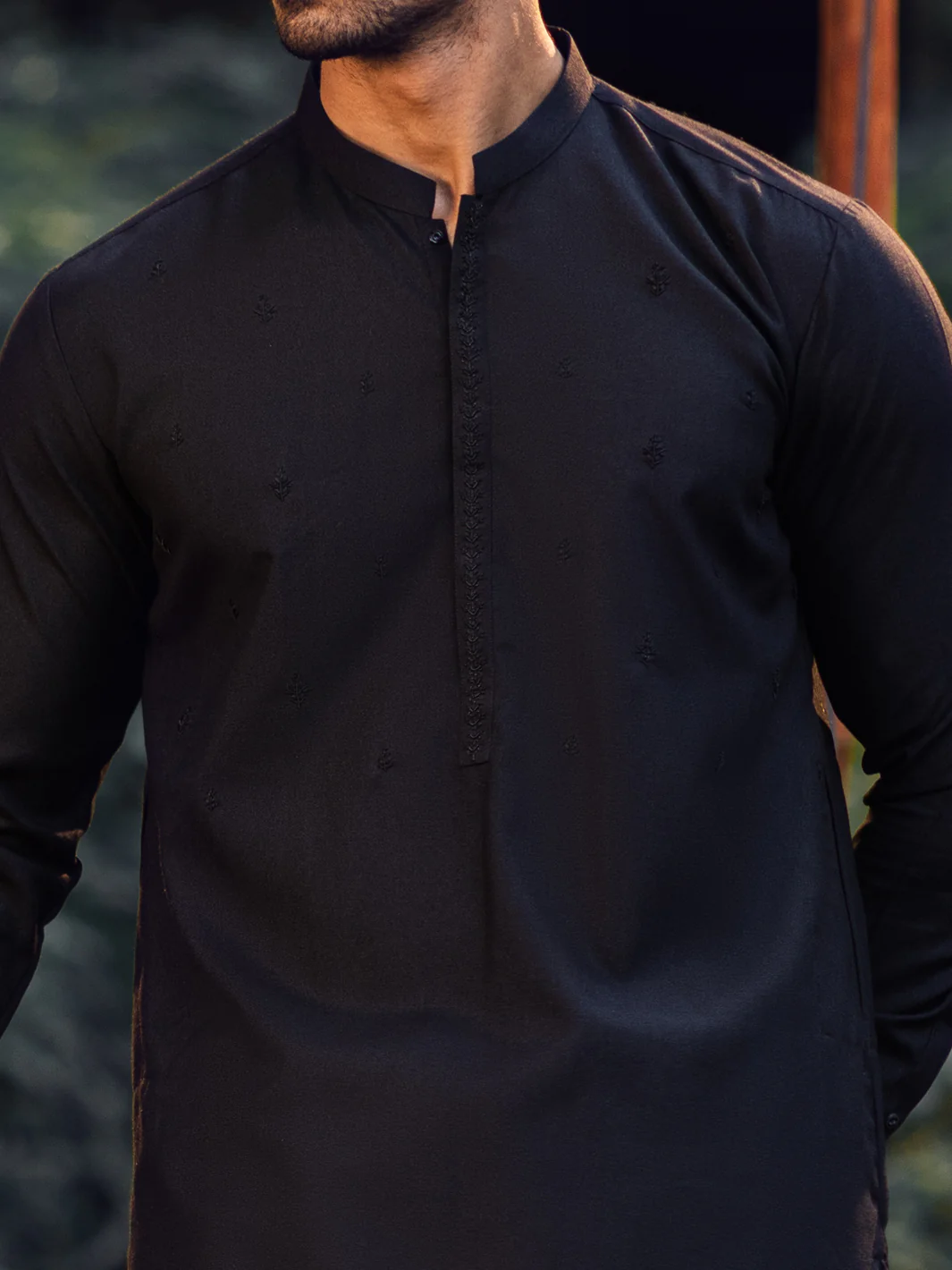 Black Kameez Shalwar - AL-KS-2974 - Image 3