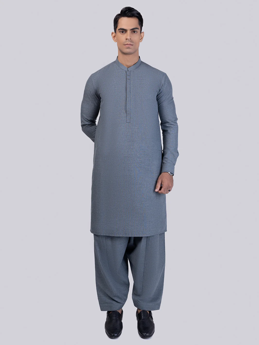 Grey Kameez Shalwar - AL-KS-3014