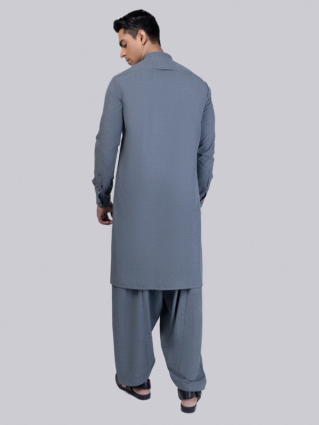 Grey Kameez Shalwar - AL-KS-3014 - Image 3