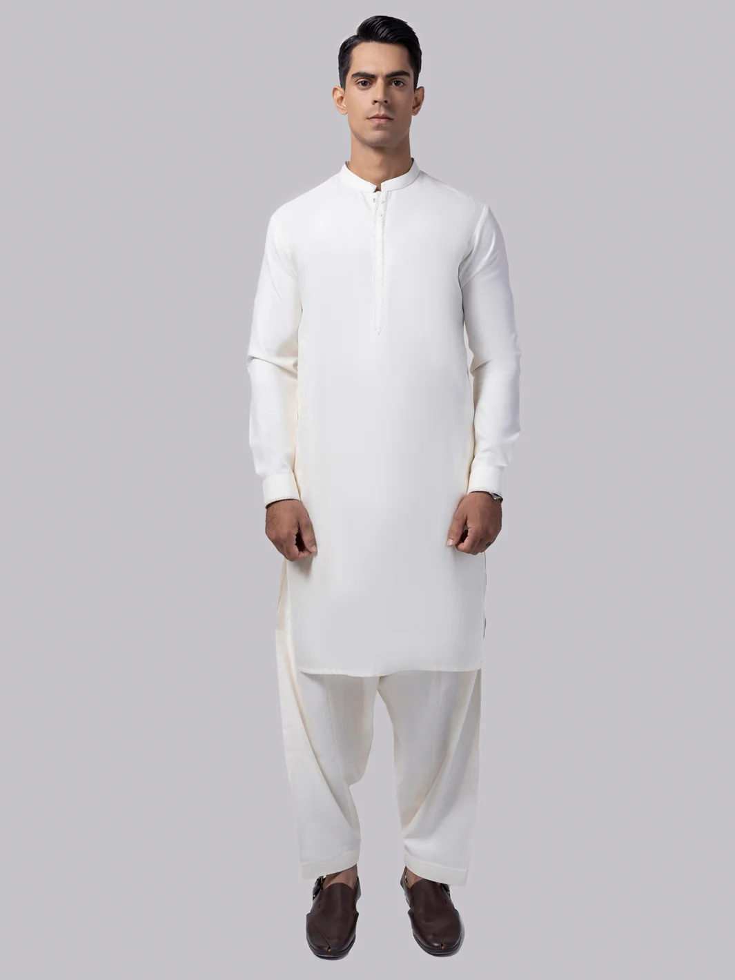 Off White Kameez Shalwar - AL-KS-3016