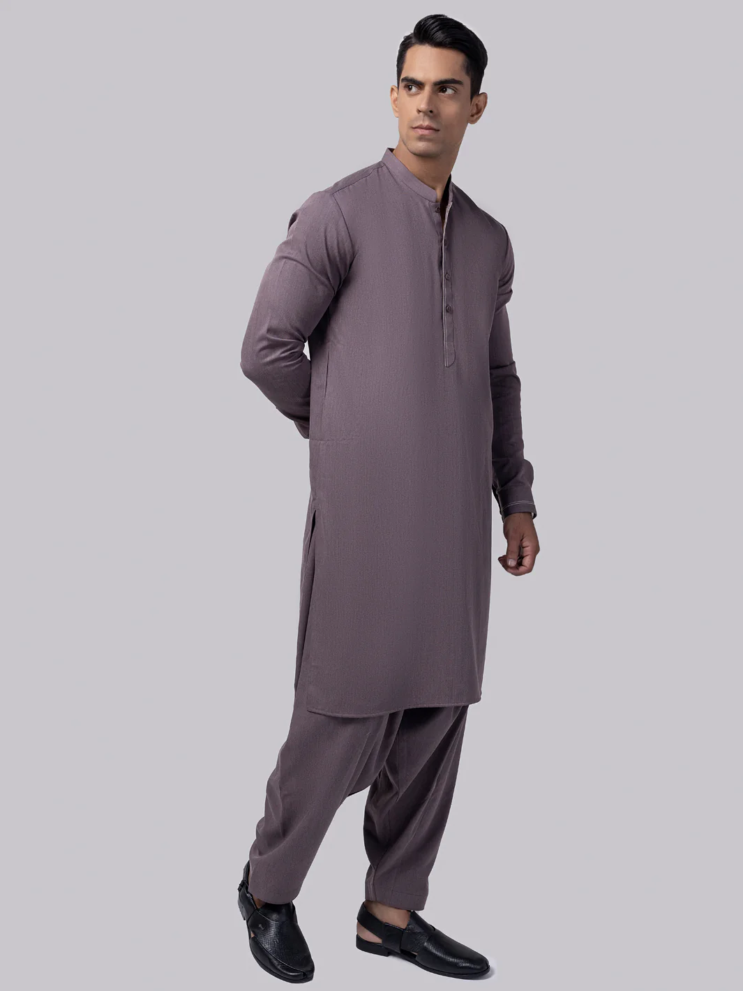 Dull Purple Kameez Shalwar - AL-KS-3019