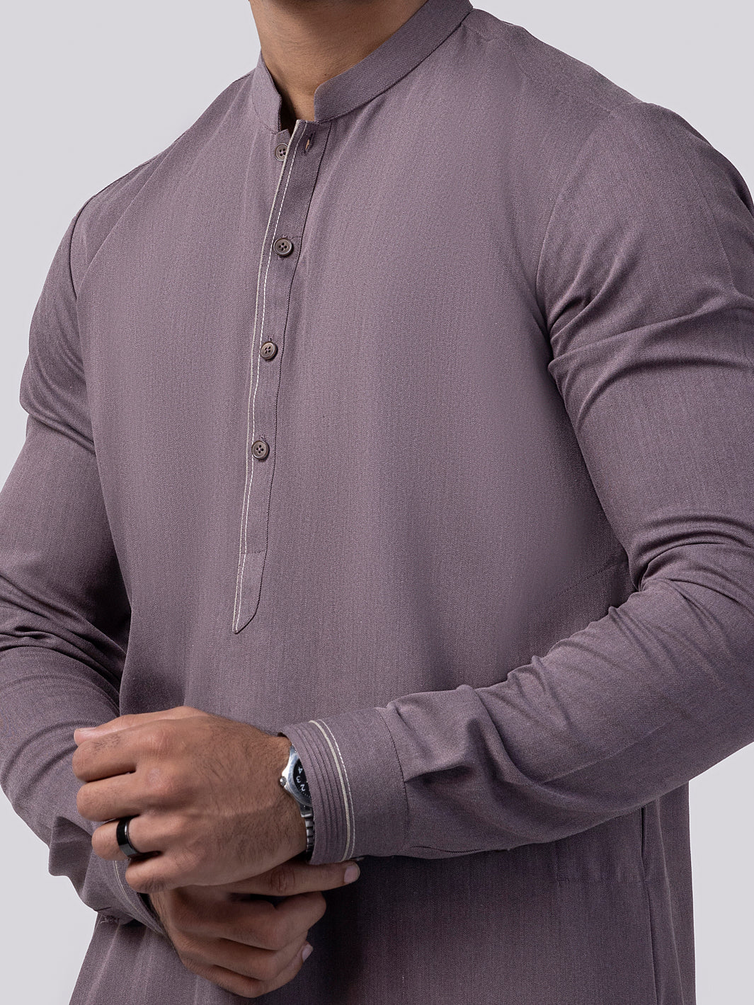 Dull Purple Kameez Shalwar - AL-KS-3019 - Image 3