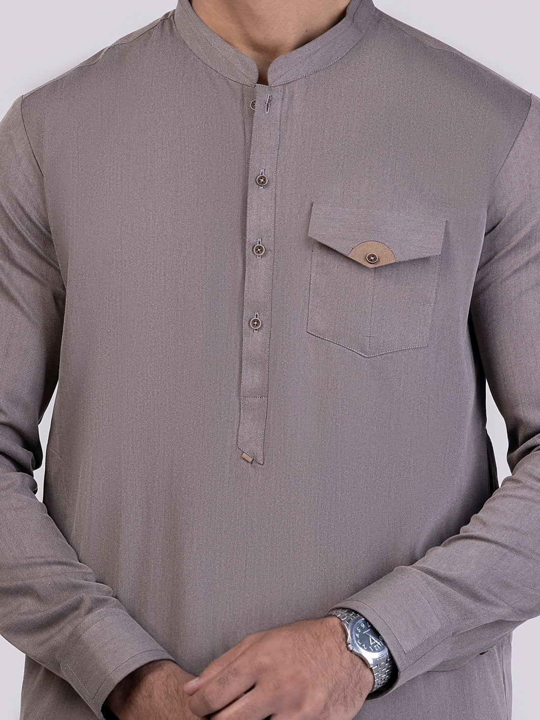 Brown Kameez Shalwar - AL-KS-3020 - Image 3