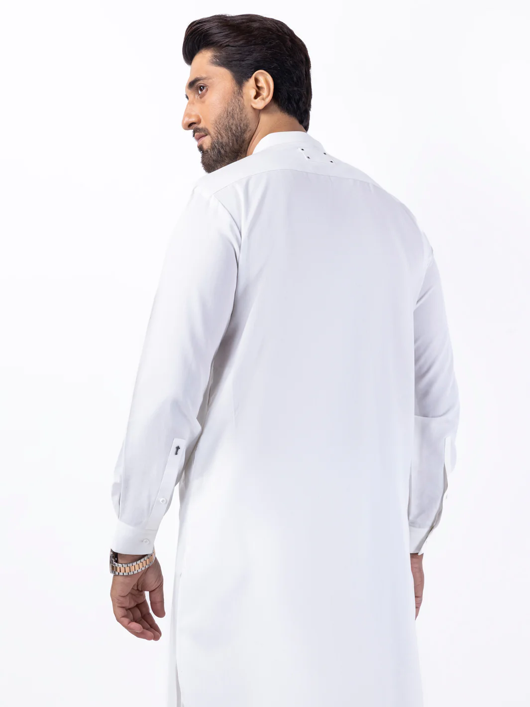 White Blended Kameez Shalwar - AL-KS-3067 - Image 3