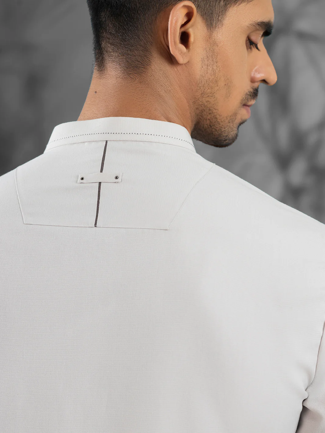 Light Grey Blended Kameez Shalwar - AL-KS-3112 - Image 2
