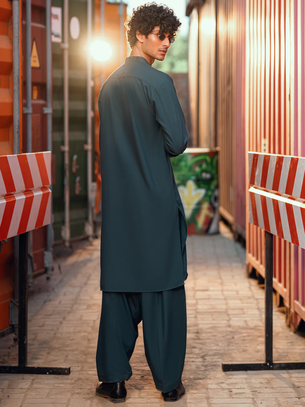 Green Cut & Sew Kameez Shalwar - AL-KS-3133 - Image 4