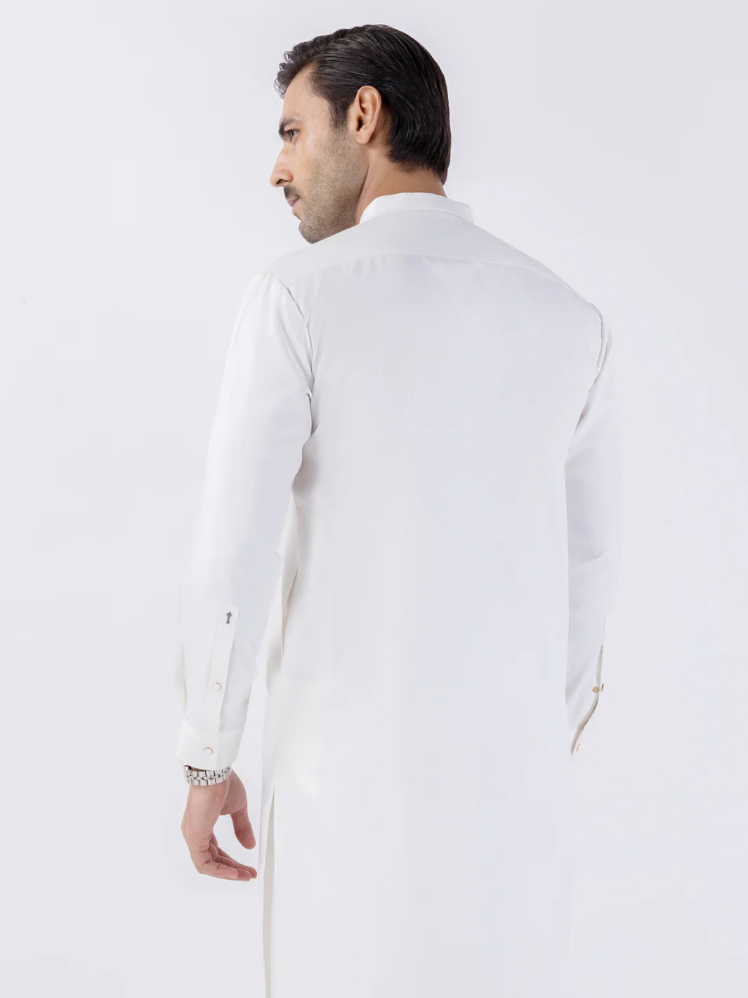 White Blended Kameez Shalwar - AL-KS-3139 - Image 4
