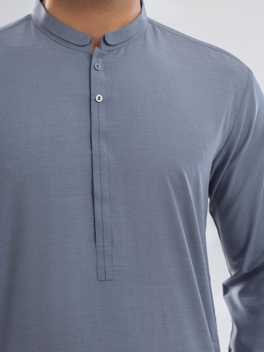 Grey Blended Kameez Shalwar - AL-KS-3166 - Image 4