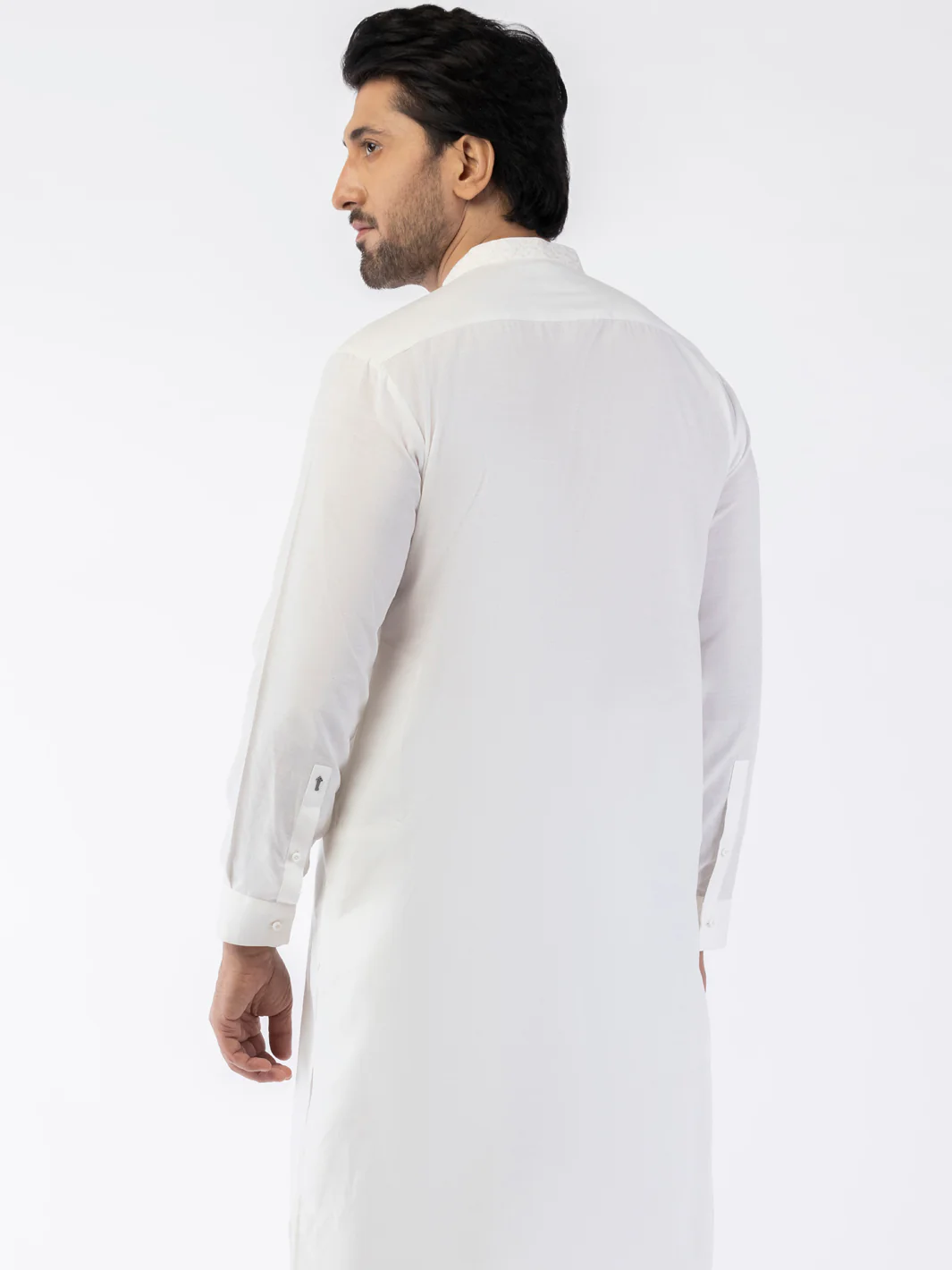 White Blended Kameez Shalwar - AL-KS-3167 - Image 3