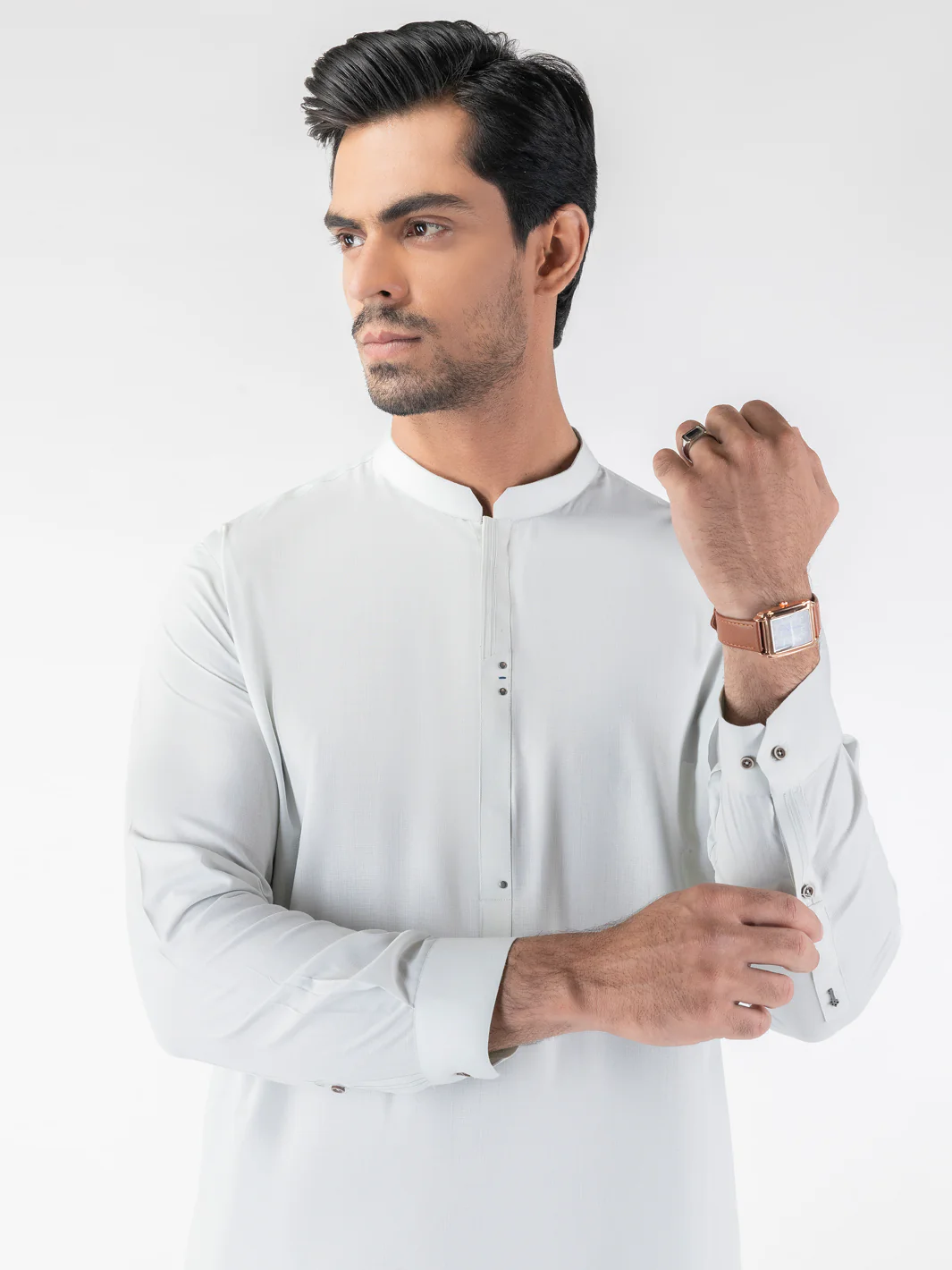 Light Green Blended Kameez Shalwar - AL-KS-3208 - Image 4