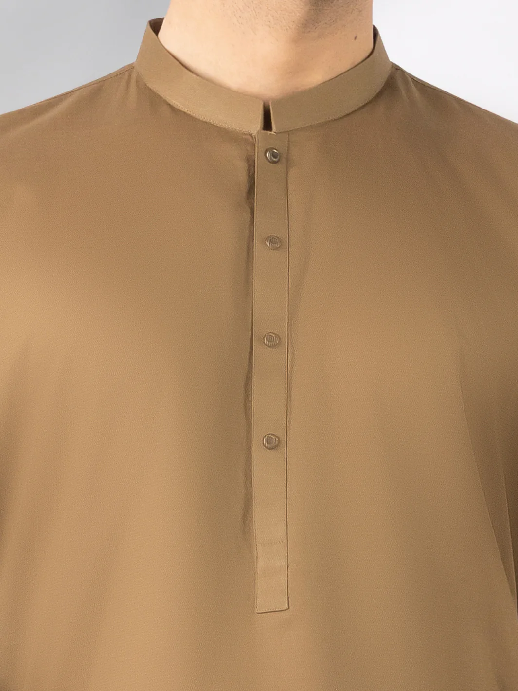 Olive Cotton Kameez Shalwar - AL-KS-3242D - Image 4