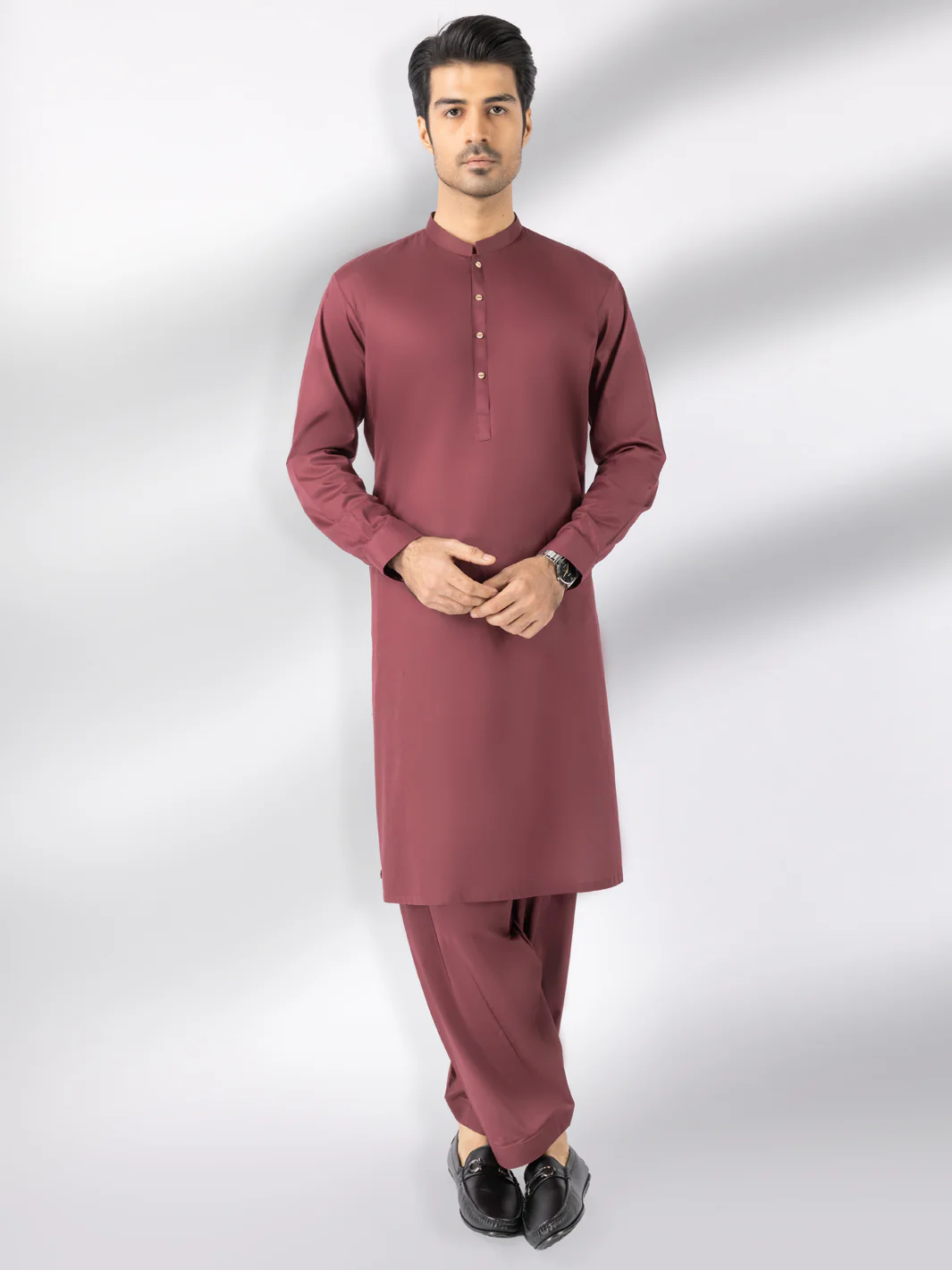Maroon Blended Kameez Shalwar - AL-KS-3243F