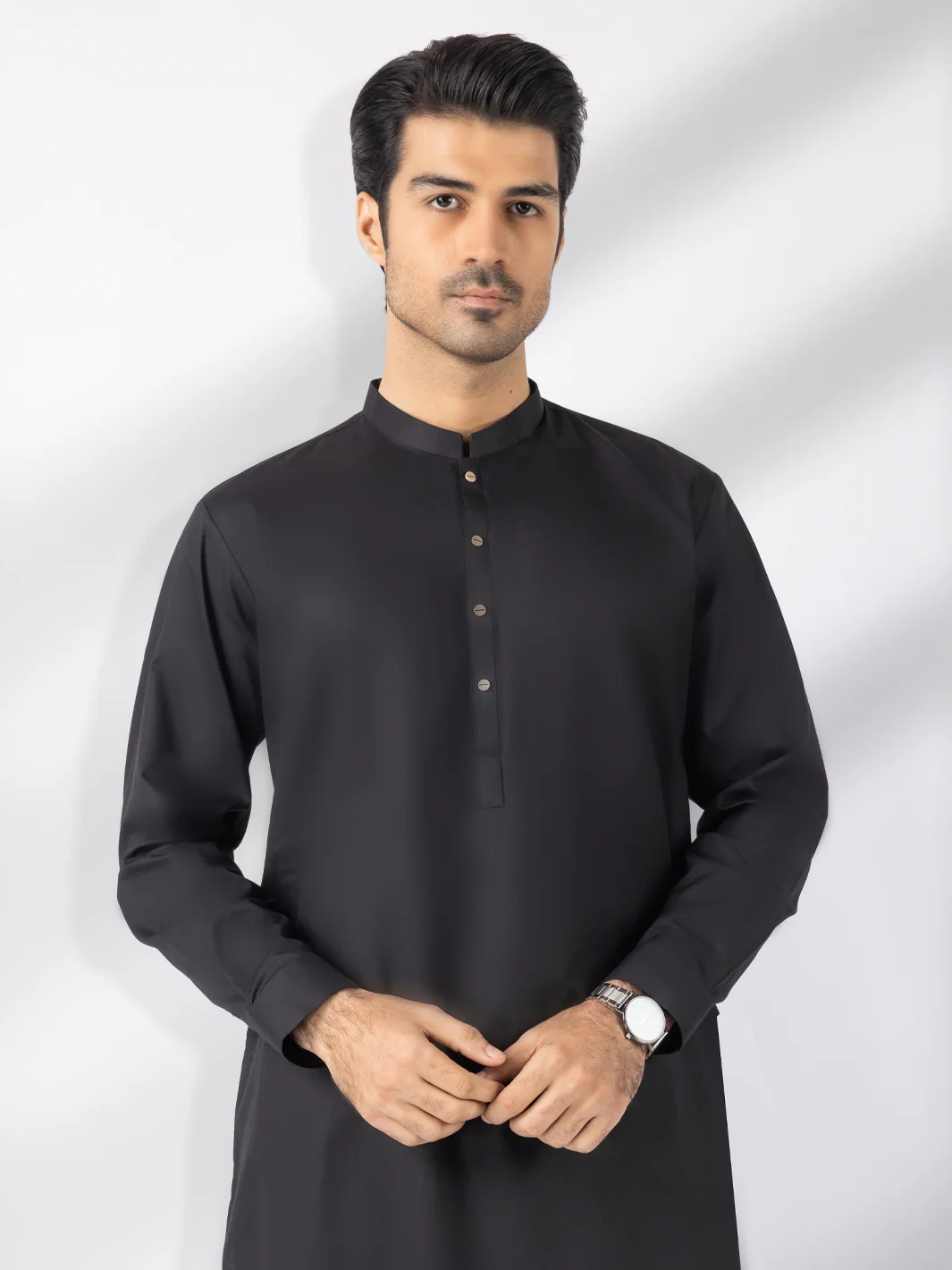 Black Blended Kameez Shalwar - AL-KS-3243H - Image 4