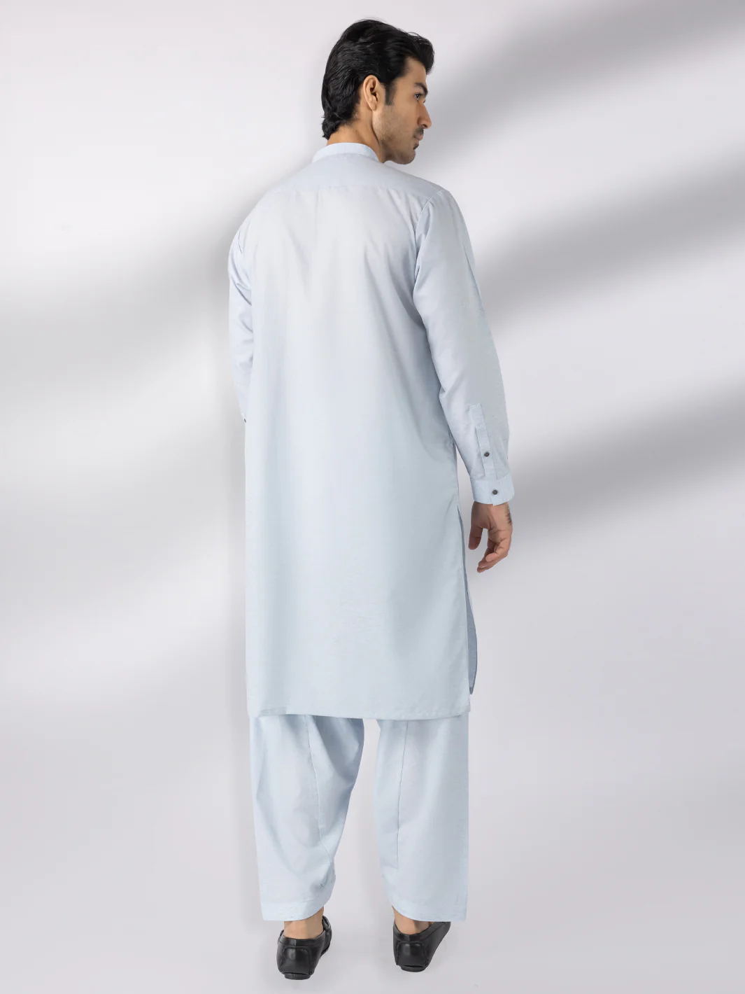 Sky Blue Blended Kameez Shalwar - AL-KS-3244A - Image 2