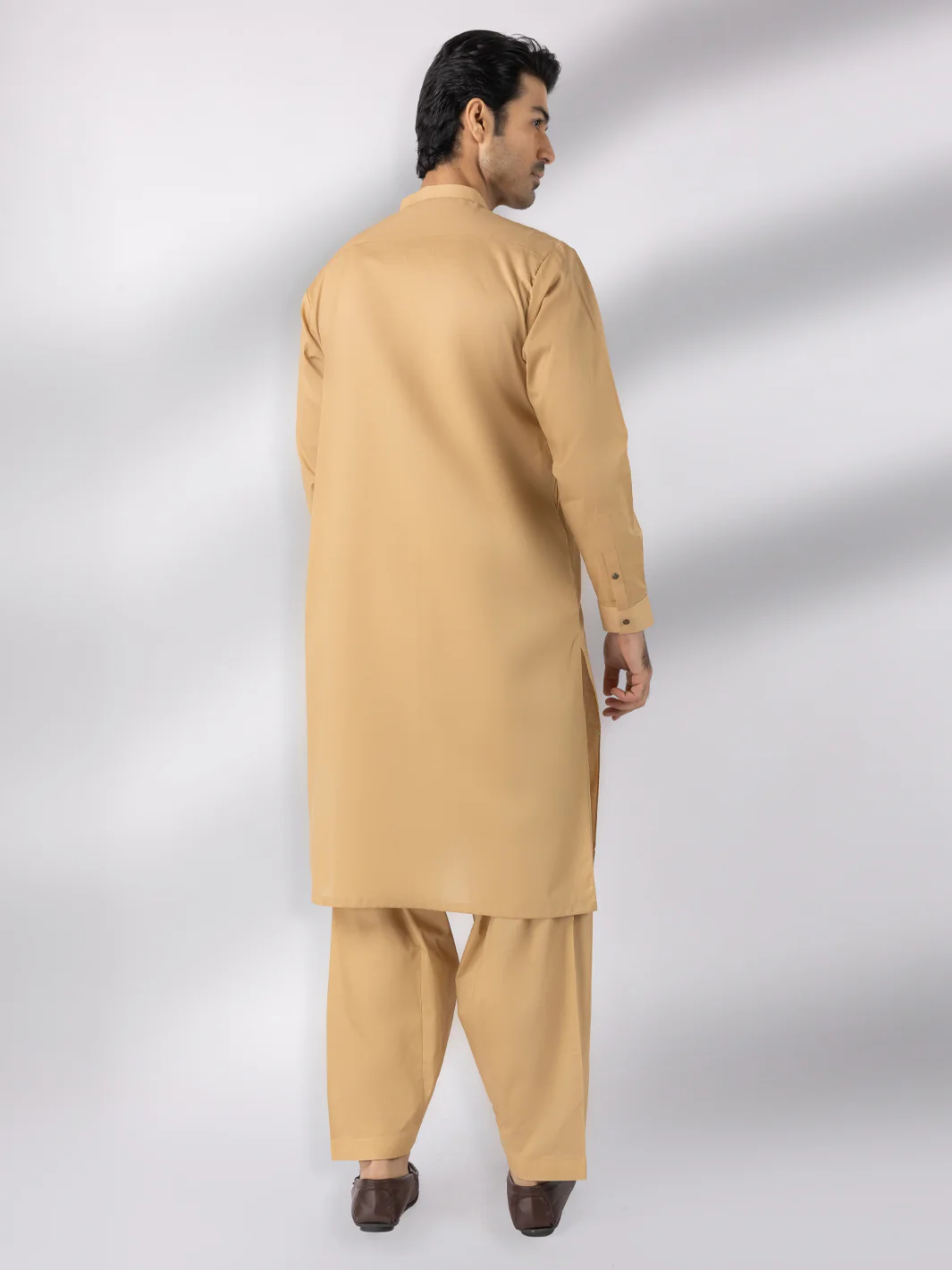 Beige Cotton Kameez Shalwar - AL-KS-3245C - Image 2