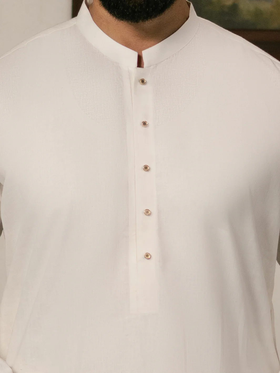 White Blended Kameez Shalwar - AL-KS-3269 - Image 3