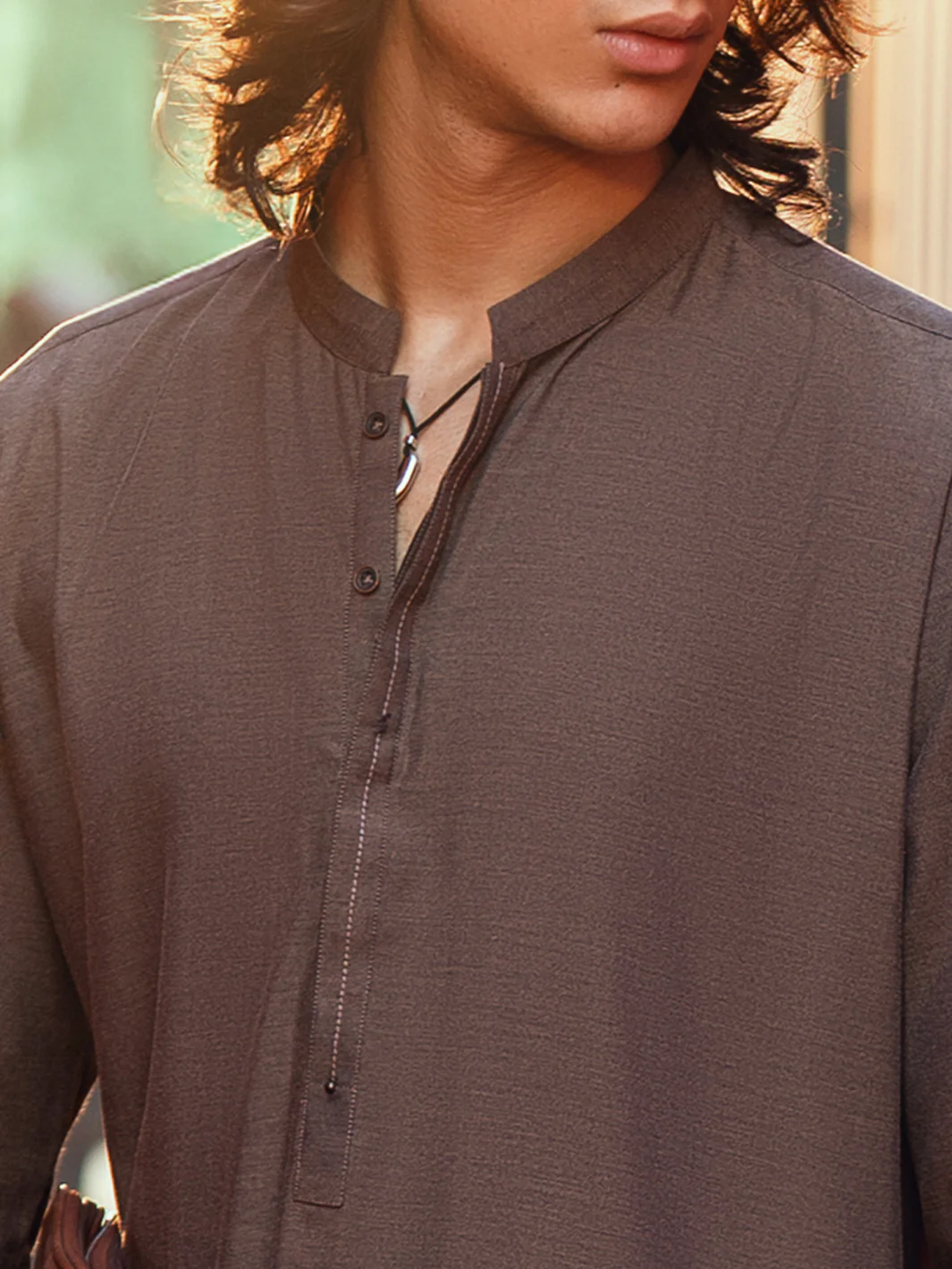 Brown Kameez Shalwar - AL-KS-3276 - Image 6