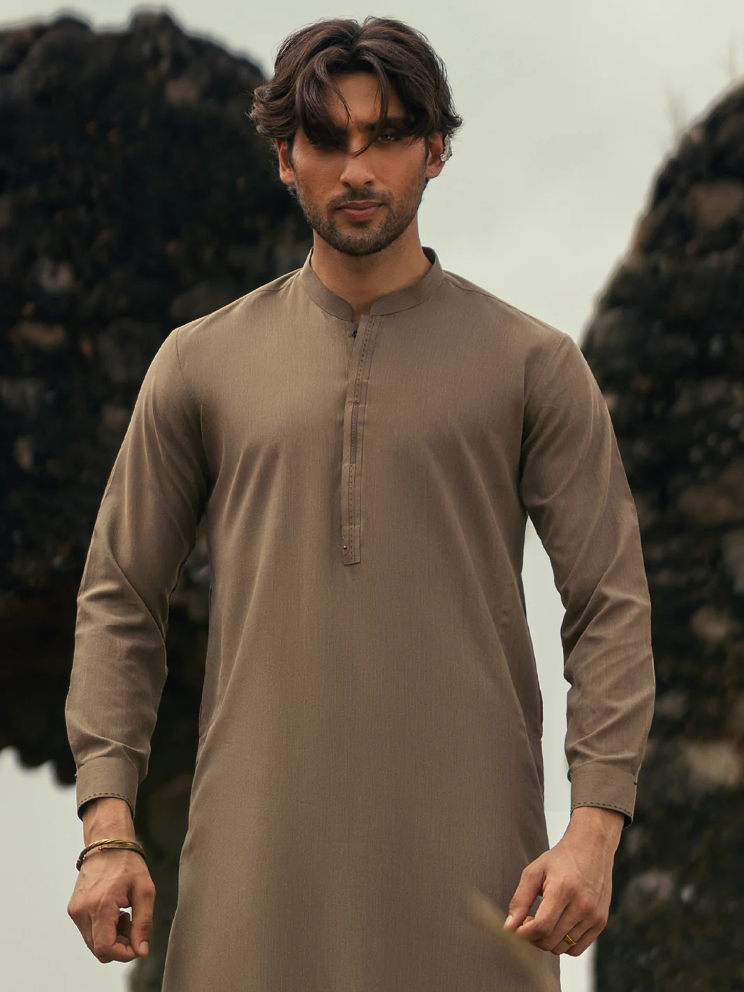 Light Brown Kameez Shalwar - AL-KS-3280 - Image 2