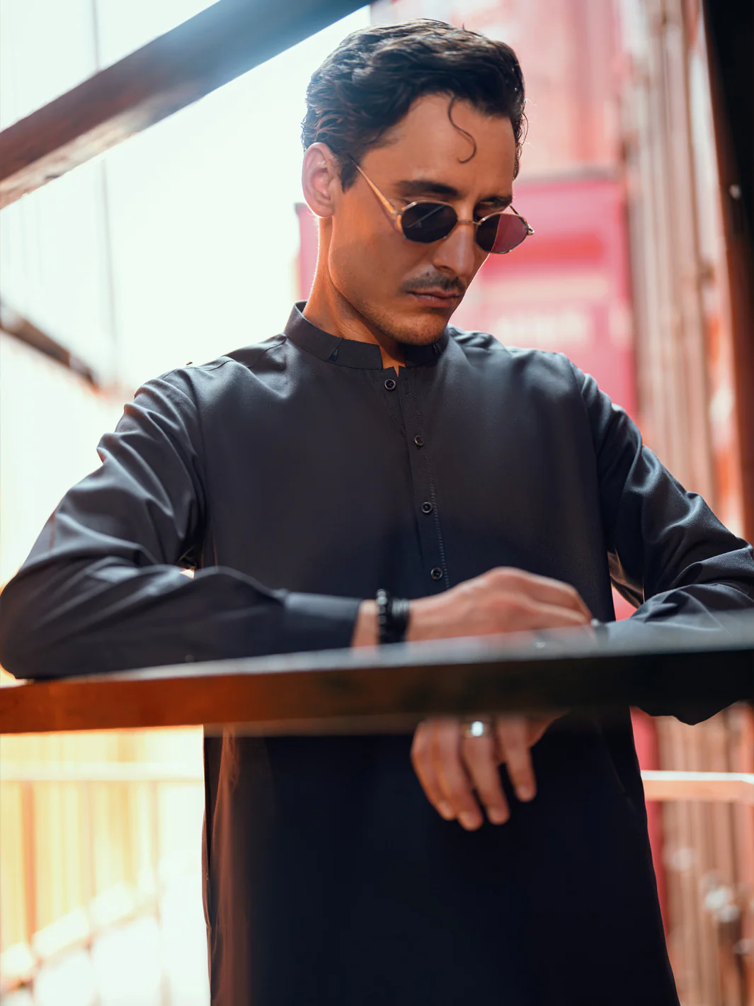 Grey Kameez Shalwar - AL-KS-3287 - Image 2