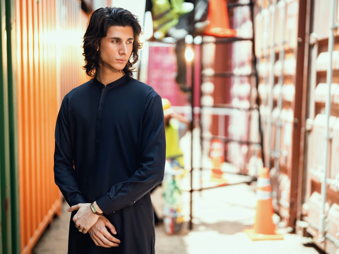 Navy Blue Kameez Shalwar - AL-KS-3288 - Image 4