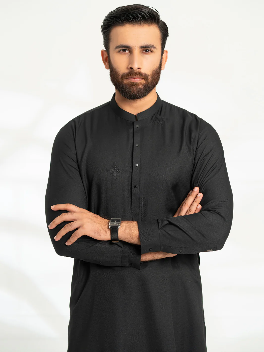 Black Semi-Formal Kameez Shalwar - AL-KS-3312 - Image 2