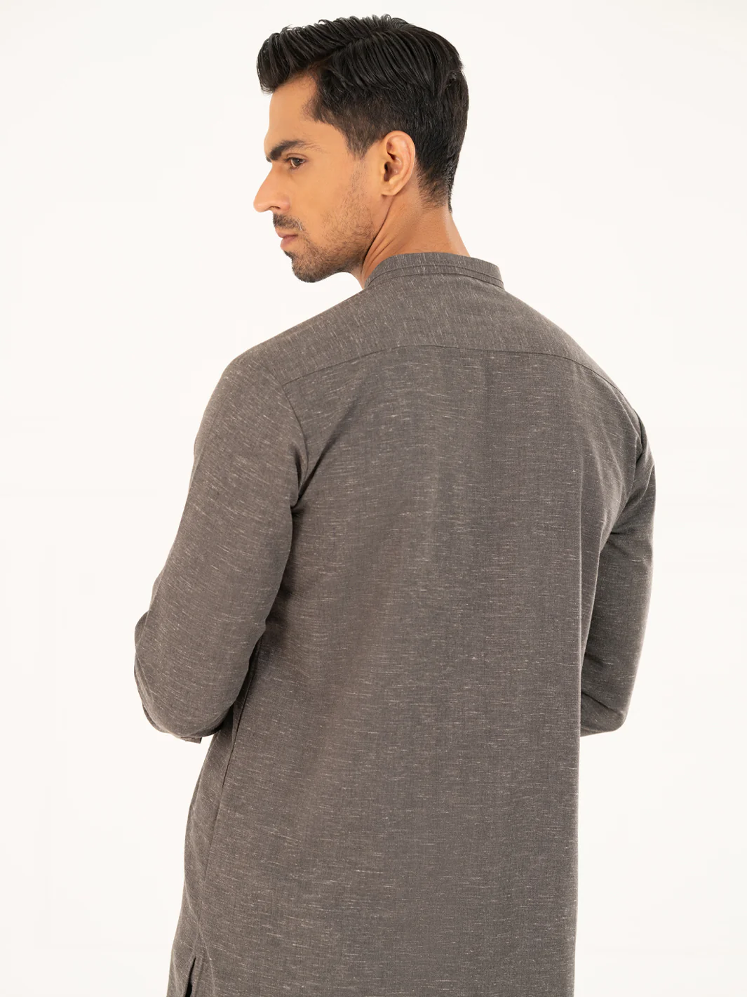 Charcoal Grey Cut & Sew Kameez Shalwar - AL-KS-3313 - Image 5