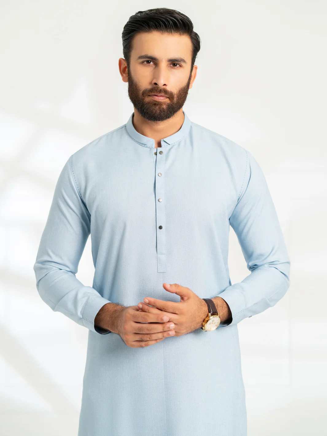 Sky Blue Cut & Sew Kameez Shalwar - AL-KS-3322 - Image 2