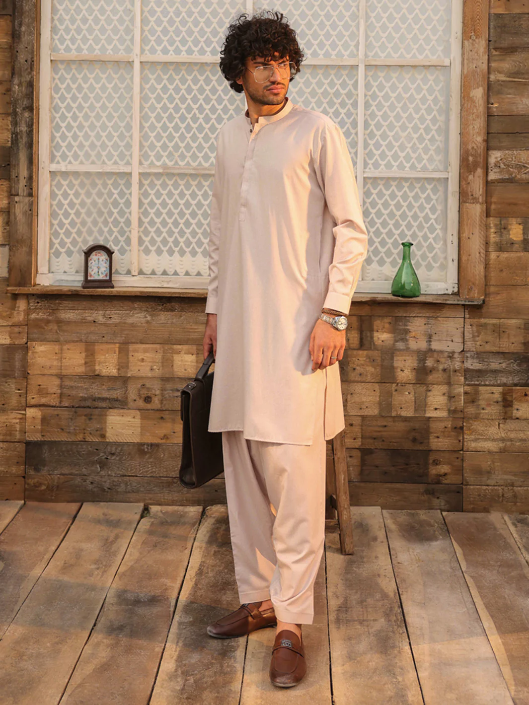 Tea Pink Cut & Sew Kameez Shalwar - AL-KS-3332 - Image 4