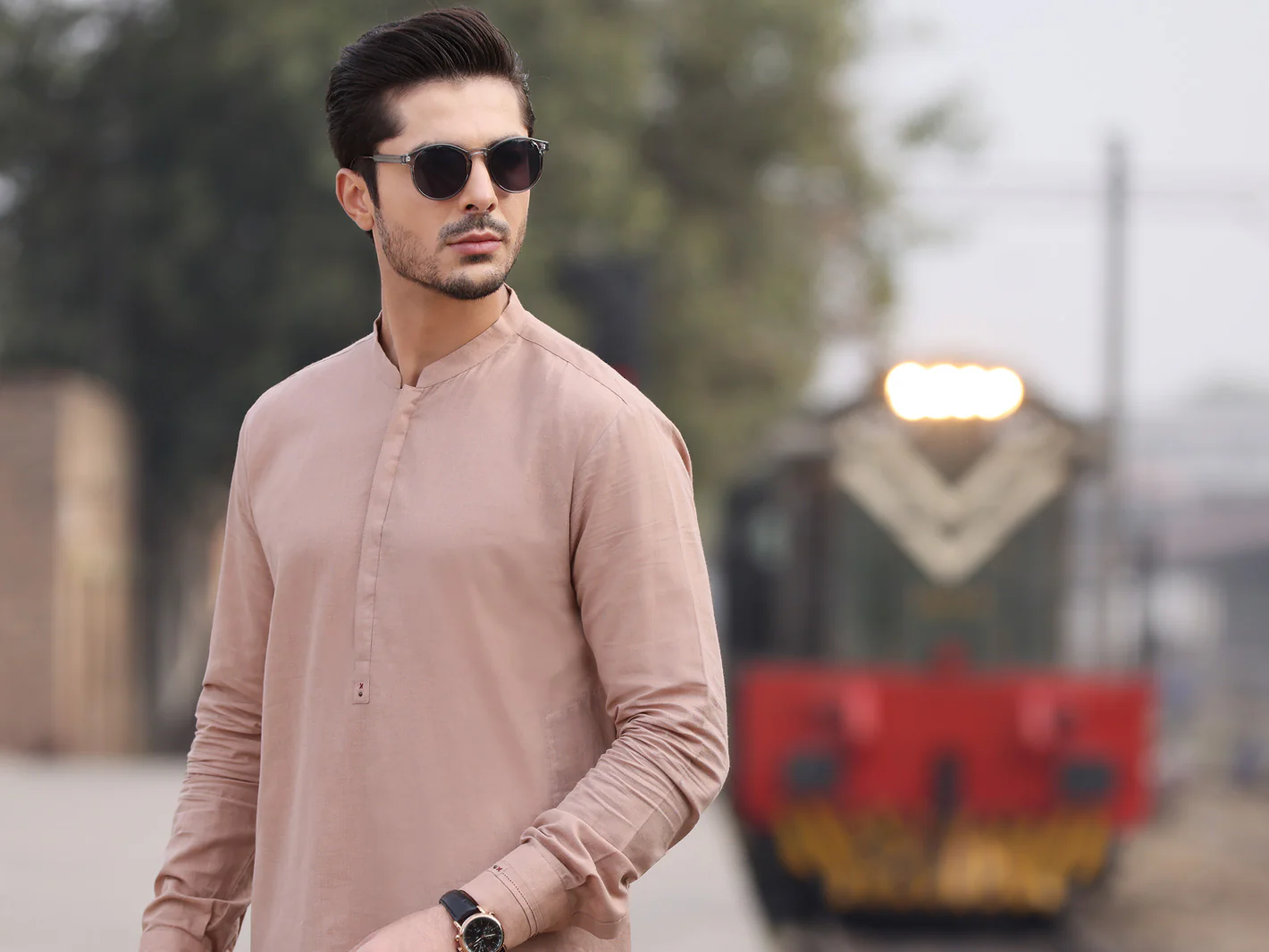 Beige Cotton Kurta Pajama - AL-KT-2554 - Image 3