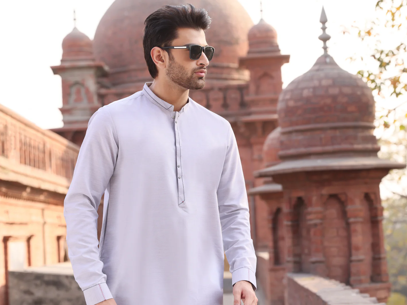 Light Grey Blended Blended Kurta Trouser - AL-KT-2606 - Image 3