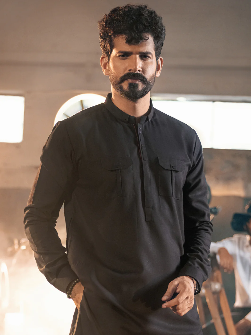 Black Blended Kurta Trouser - AL-KT-2653 - Image 4