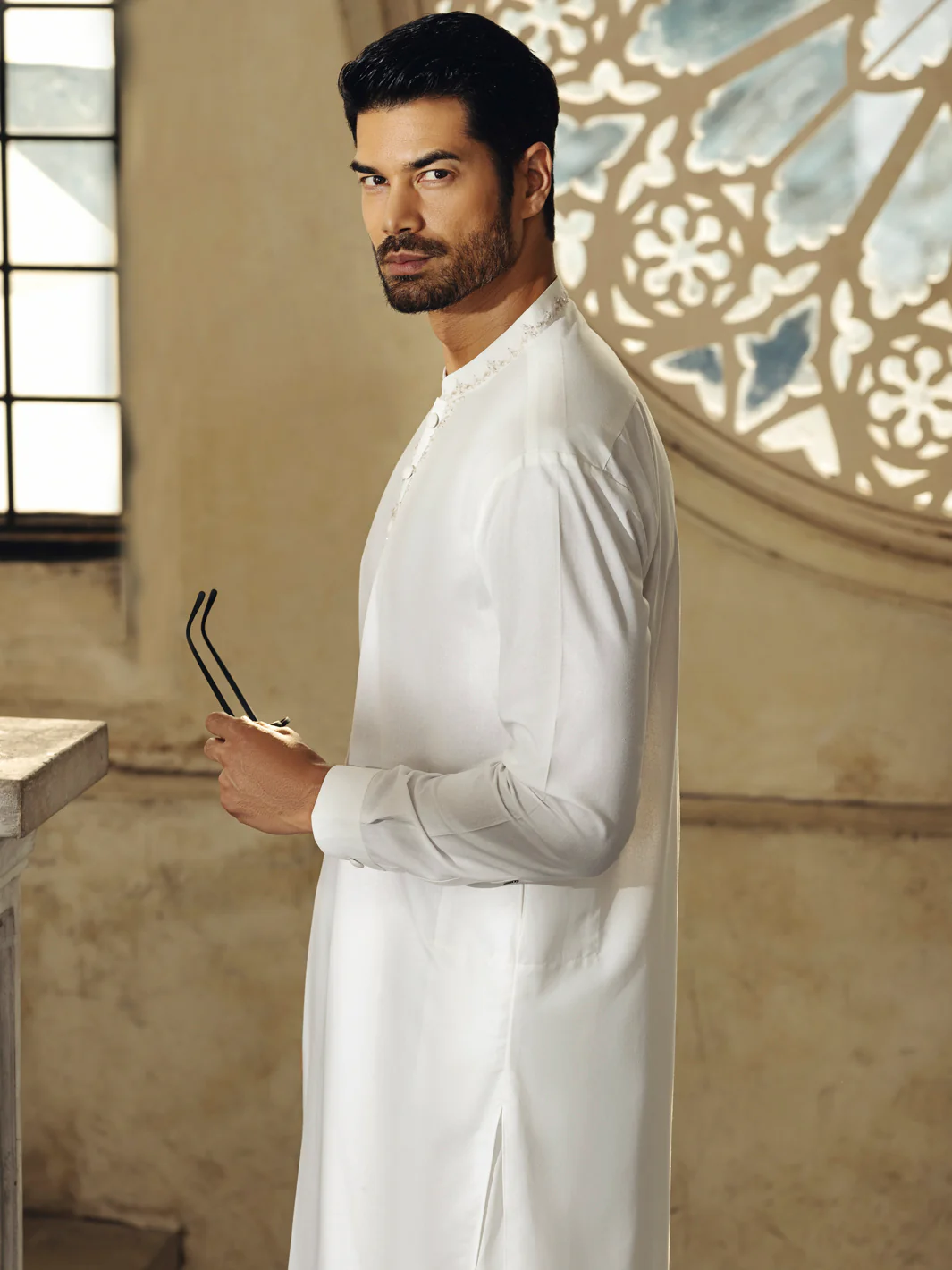 Off White Kurta Trouser - AL-KT-2698 - Image 2