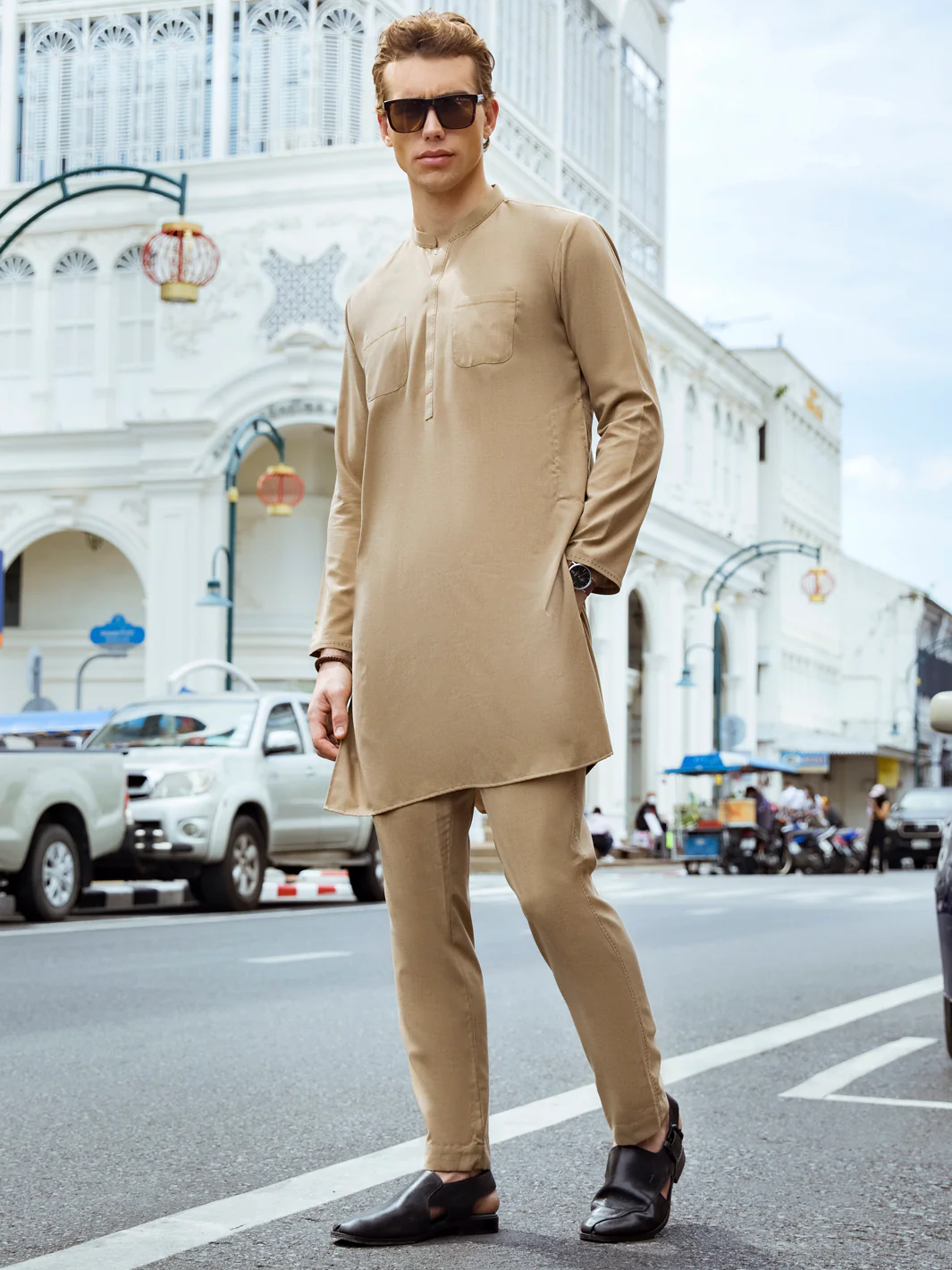 Beige Kurta Trouser - AL-KT-2720 - Image 4