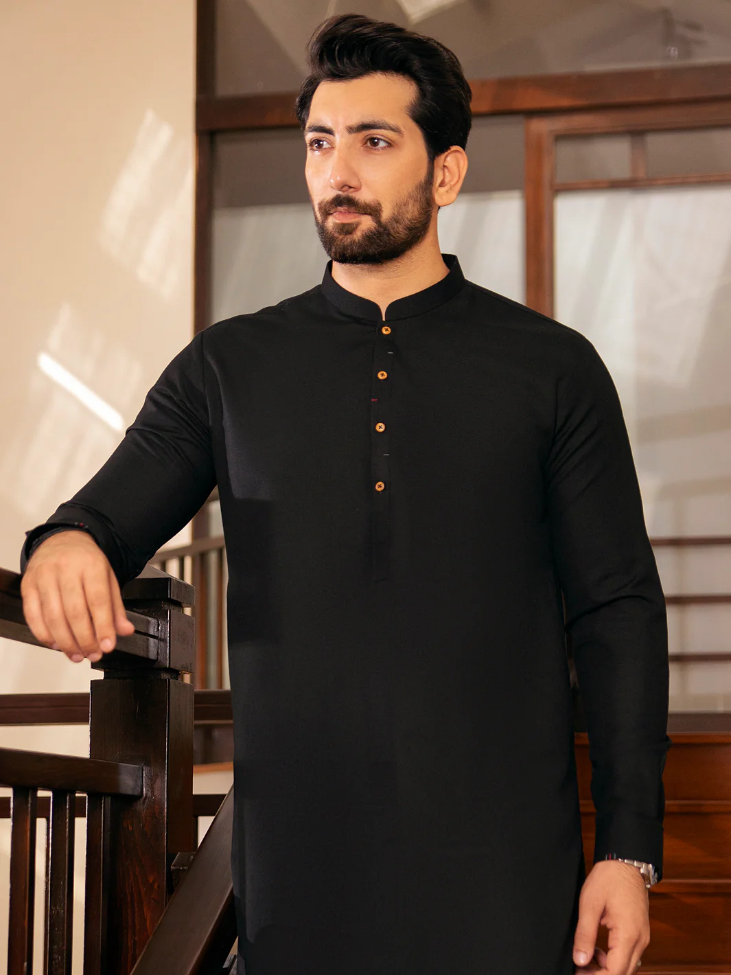 Black Kurta Trouser - AL-KT-2723 - Image 2