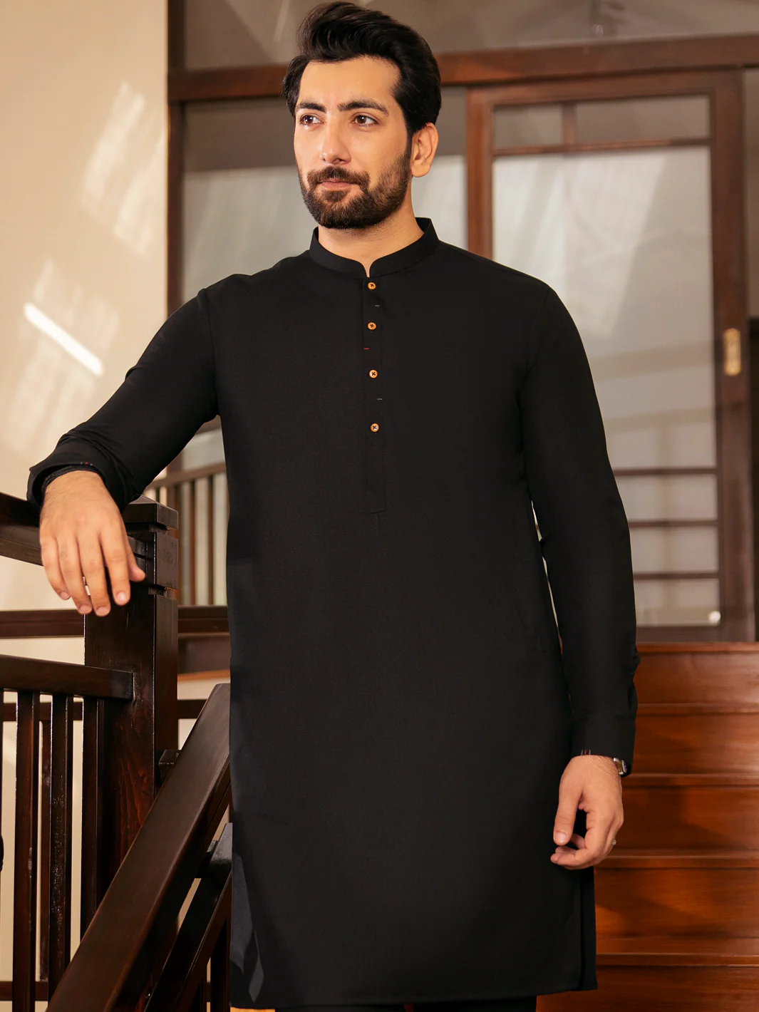 Black Kurta Trouser - AL-KT-2723 - Image 4