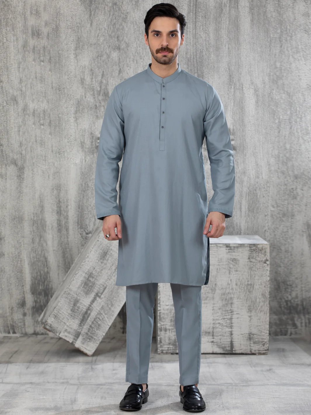 Light Green Blended Kurta Trouser - AL-KT-2733 - Image 2