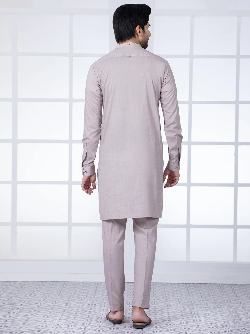 Light Brown Blended Kurta Trouser - AL-KT-2751 - Image 2