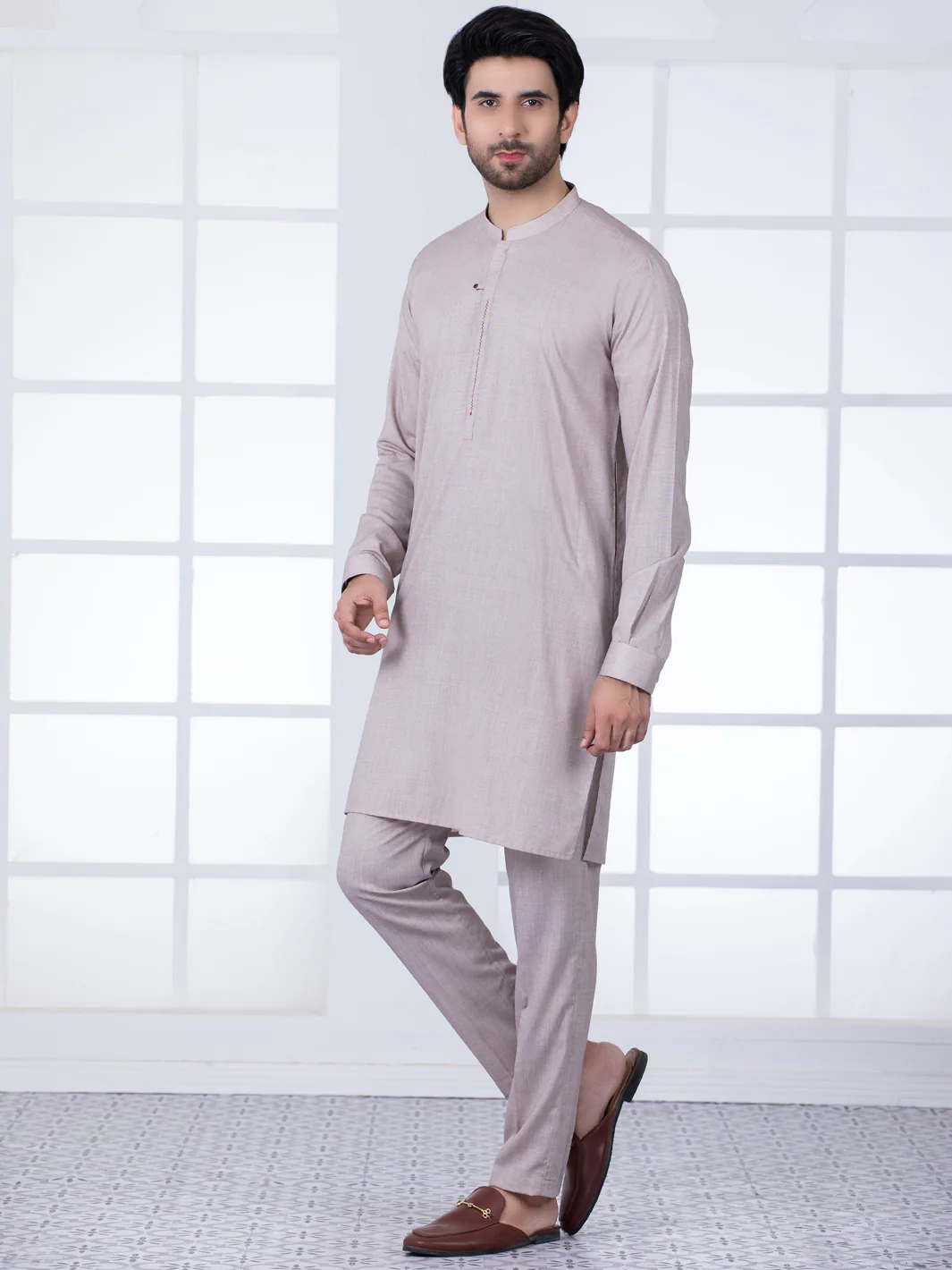Light Brown Blended Kurta Trouser - AL-KT-2751 - Image 5