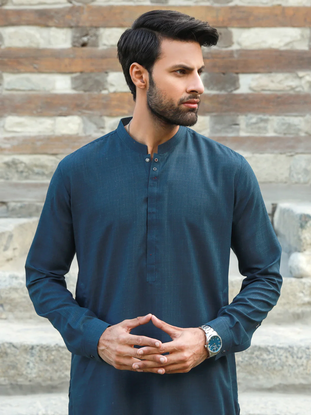 Teal Blue Kurta Trouser - AL-KT-2786 - Image 2