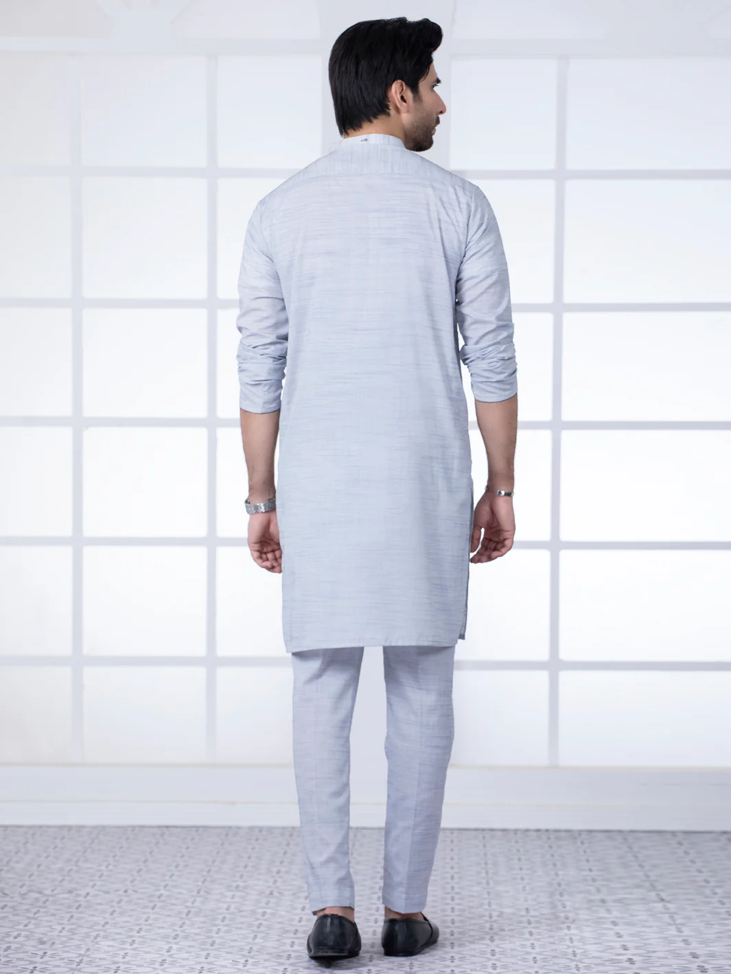 Grey Blended Kurta Trouser - AL-KT-2791 - Image 4