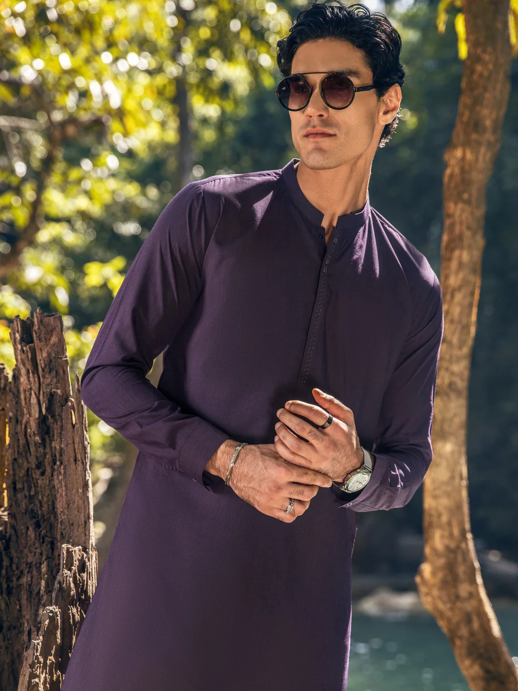 Purple Blended Kurta Trouser - AL-KT-2884 - Image 2