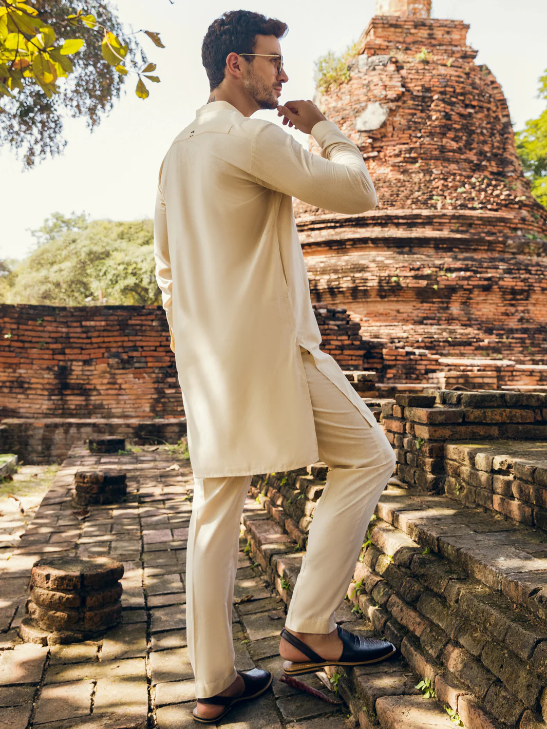 Cream Blended Kurta Trouser - AL-KT-2904 - Image 3