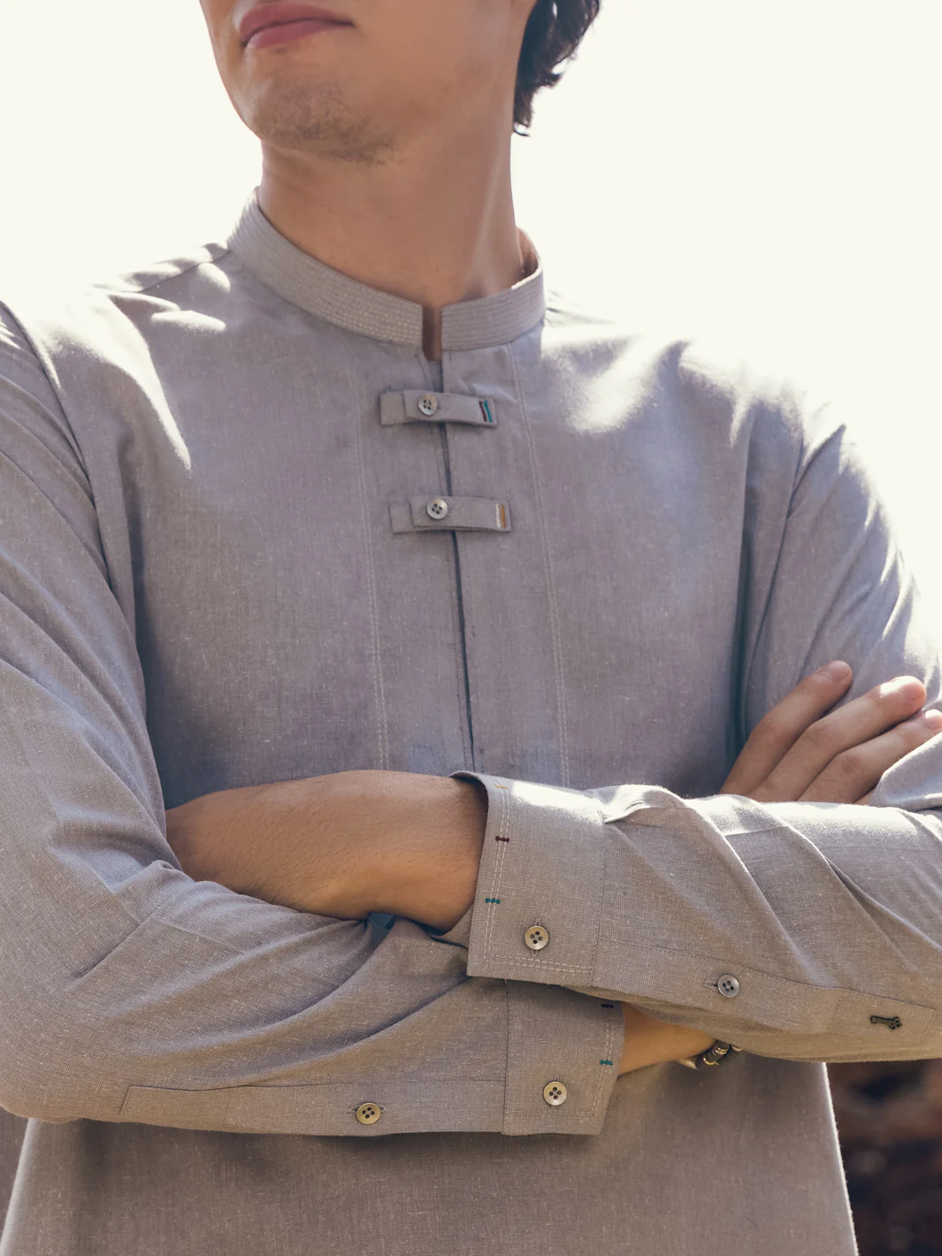 Light Grey Blended Kurta Trouser - AL-KT-2906 - Image 4