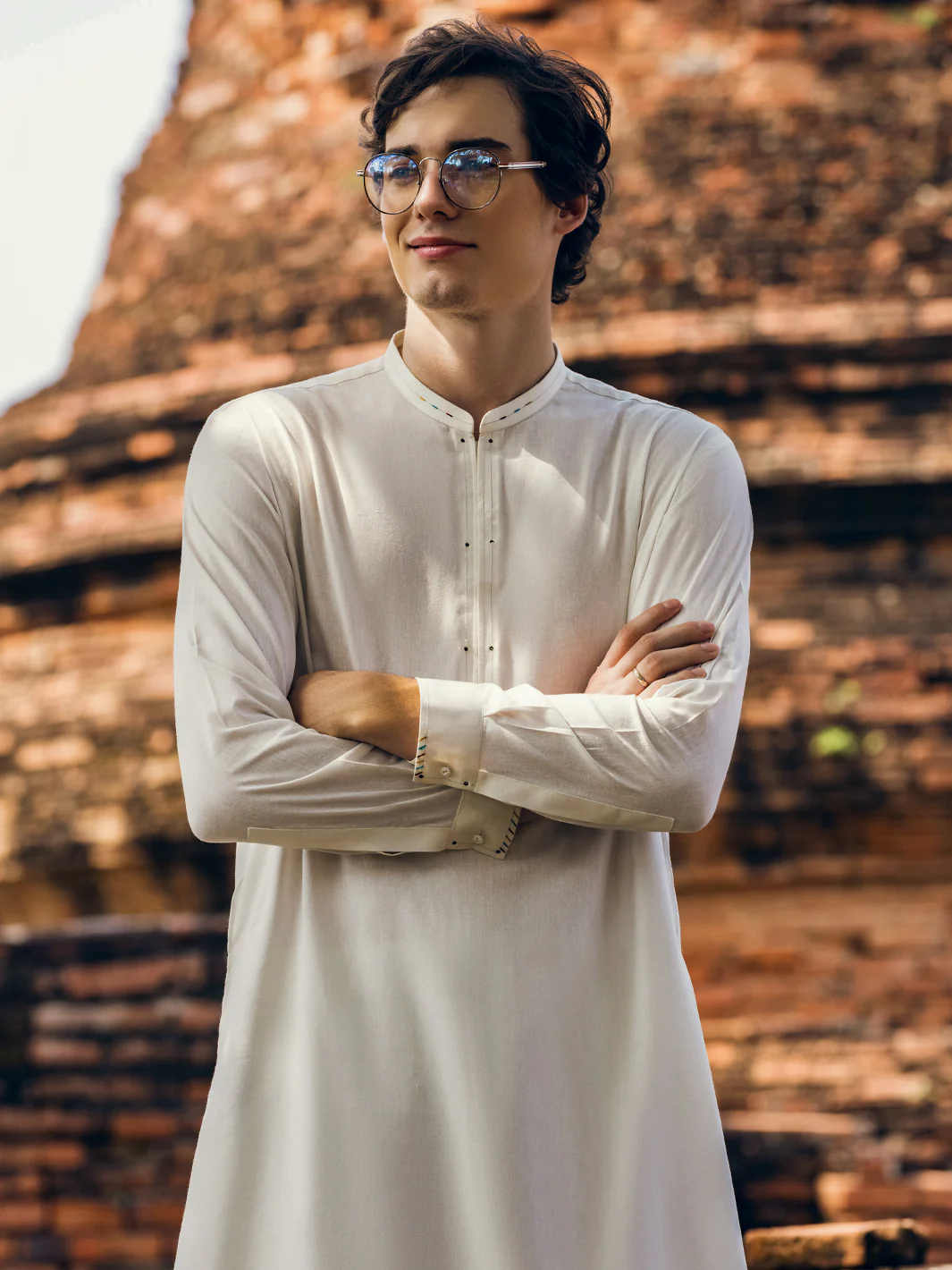 Off White Blended Kurta Trouser - AL-KT-2907 - Image 3