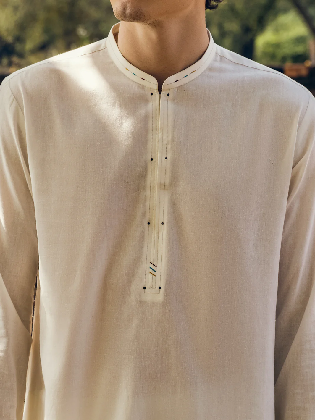 Off White Blended Kurta Trouser - AL-KT-2907 - Image 4