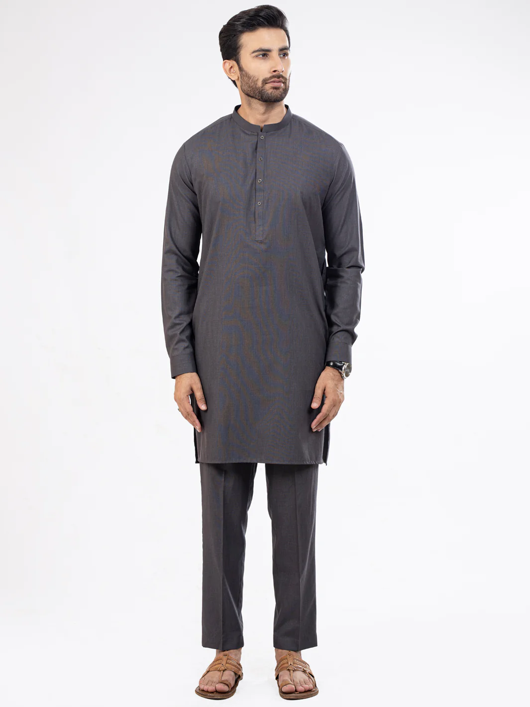 Grey Blended Kurta Trouser - AL-KT-2917