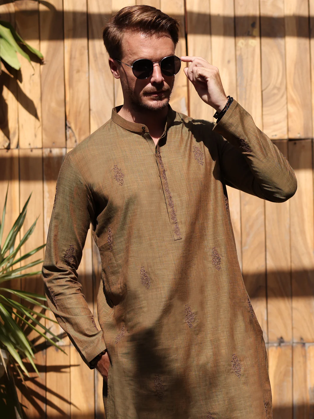 Green Cotton Kurta Trouser - AL-KT-2930 - Image 2